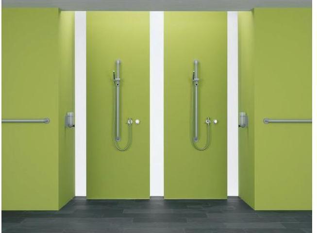 Produktbild Hewi Brausehalterstange SERIE 477 90 tief d= 33mm Achsmass 1100mm stahlblau
