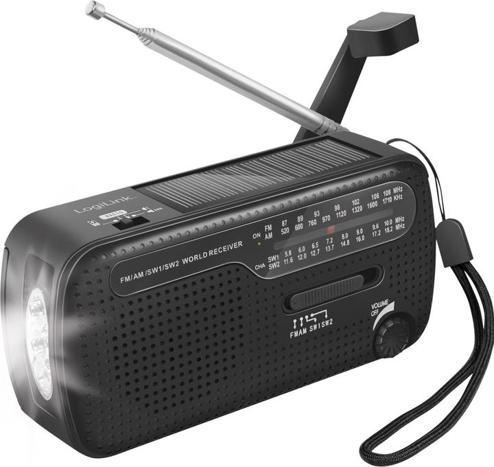 Productafbeelding LogiLink Dynamo handslinger radio (MW, VHF, KW)