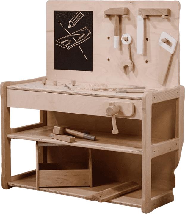 Produktbild Activity Board Werkbank aus Holz, Waldorf-Werkstatt, Rollenspielzeug, Geschenk für Kinder - Natur