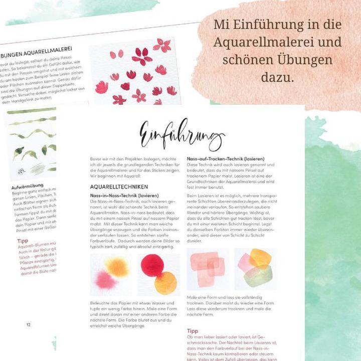 Nährwerte und Zutaten Topp Buch "Wundervolle Watercolor Stickerei"