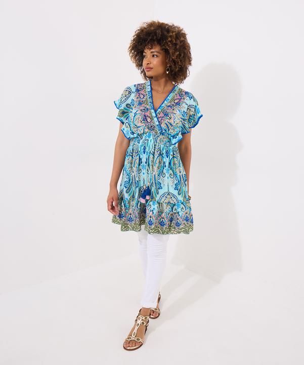 Actual product image Joe Browns Floral Mock Wrap Printed Embroidered Tunic (40)