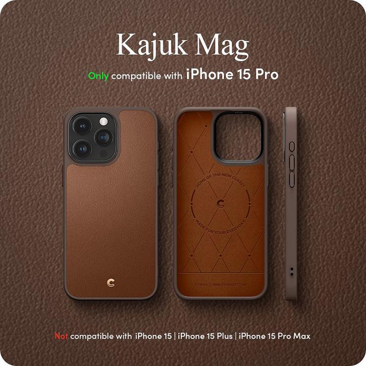 Actual product image Cyrill Kajuk MAG iPhone 15 Pro 6.1" Magsafe saddle brown ACS06771 (Apple iPhone 15 Pro)