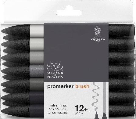 Actual product image Winsor & Newton Brush marker 12+1 neutral shades (Neutral tones, 13 x)