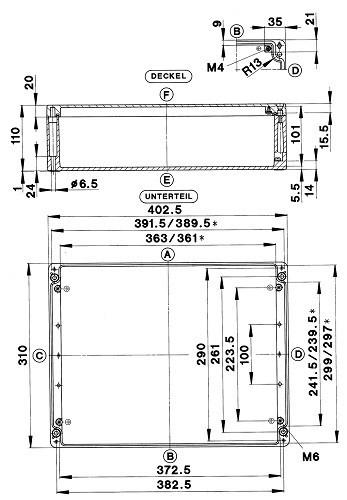 Image du produit Bernstein Boîtier en aluminium 402.5x310x110mm CA-450 P (Boîtier)