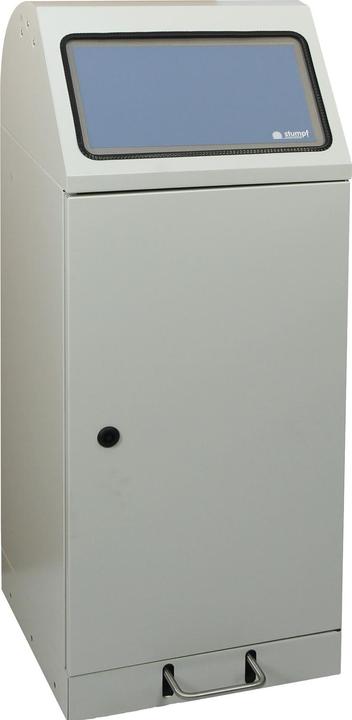 Actual product image Recyclable waste bin 70 l H1000xW400xD380mm light grey, RAL 7035 galvanised insert, with pedal lever (70 l)