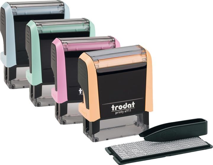 Actual product image Trodat Typomatic Printy 4.0 Pastel Edition, self-inking stamp for self-setting