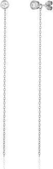 Image du produit JVD - Long silver earrings 2 in 1 with zircon SVLE1848X75BI00