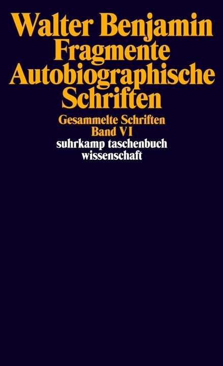 Produktbild Gesammelte Schriften 6. Fragmente vermischten Inhalts (Deutsch, Walter Benjamin, 1991)
