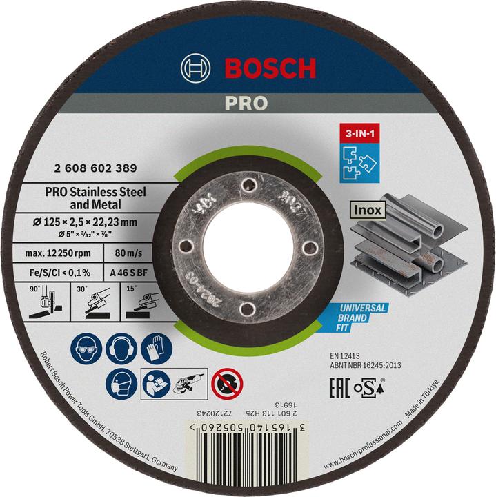 Produktbild Bosch Professional Zubehör PRO Stainless Steel and Metal 3-in-1 Disc, 125 x 2,5 x 22,23 mm