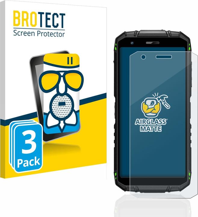 Actual product image BROTECT AirGlass Glass Matte (3 Piece, Doogee S41 Pro)