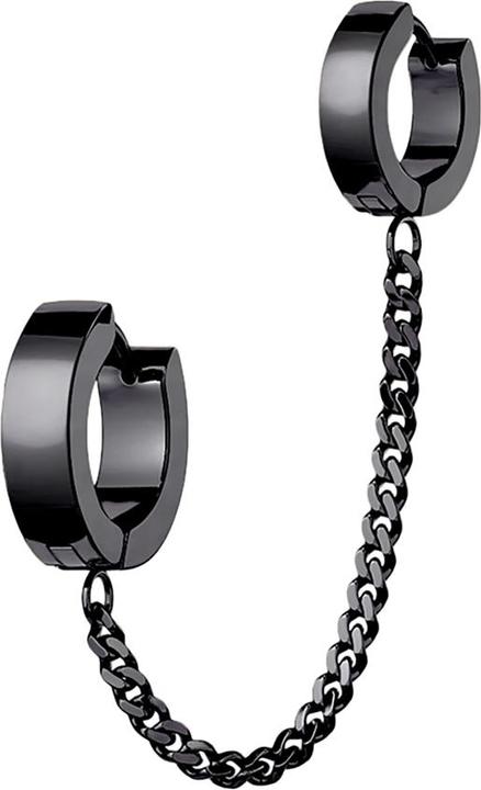 Star Piercing Ohrring zum Klappen schwarz Kette mit Ohrring (ohne Messing, Chirurgenstahl 316L)