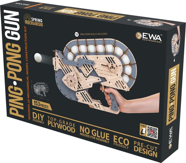 Image du produit Eco Wood Art Kit de maquette 3D en bois - Pistolet de ping-pong (153 pièces)