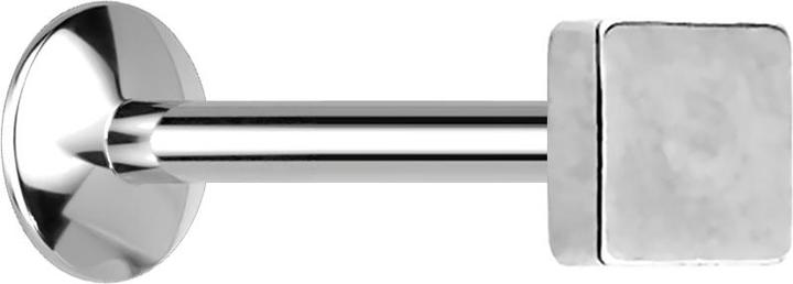 Star Piercing Micro UFO Labret Innengewinde silber mit Viereck (ohne Messing, Chirurgenstahl 316L)