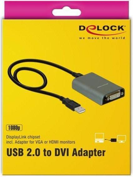 Immagine prodotto Delock Adattatore USB2.0: HDMI/DVI/VGA (DVI, VGA, HDMI, 8.90 cm)
