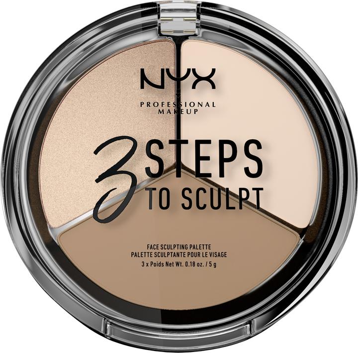 NYX Professional Make-Up 3 Steps to Sculpt - Palette pour sculpter le visage Fair (1 Foire)