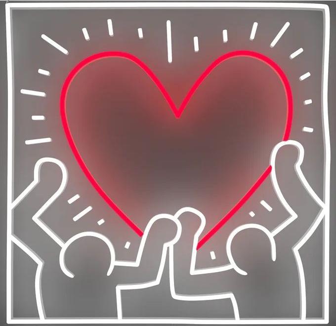 Produktbild YellowPop Keith Haring Radiant Heart (244 lm)