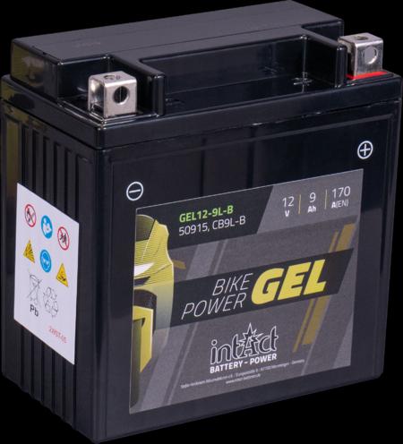 Produktbild Intact GEL12-9L-B Bike-Power GEL 9Ah Motorradbatterie (DIN 50915) YB9L-B (12 V, 9 Ah, 170 A)
