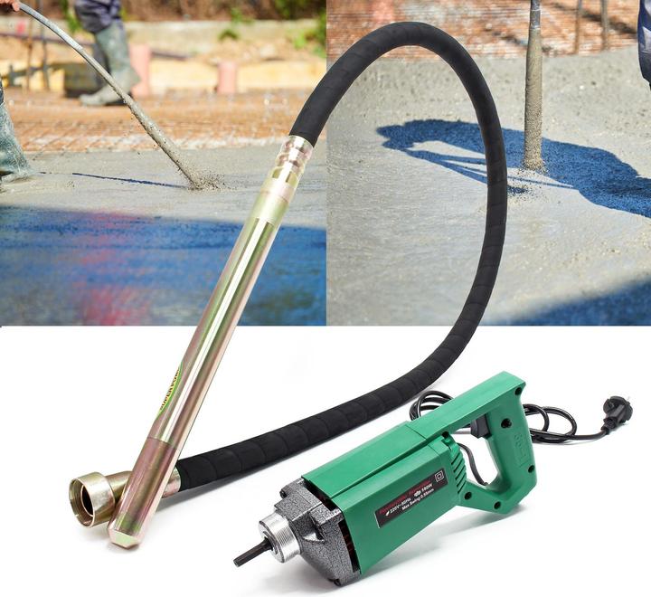 Actual product image Wiltec Handheld Electric Concrete Vibrator with 580W including 200cm Vibrating Poker Bottle