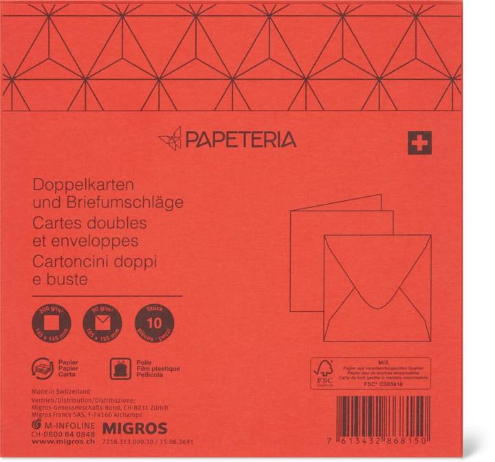 Produktbild Papeteria Karten + Umschläge (145 x 145 mm, 10 x)