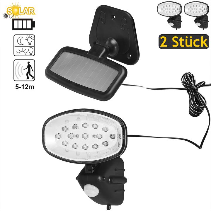Produktbild Deuba 2x Solarlampe mit Bewegungsmelder (IP44)