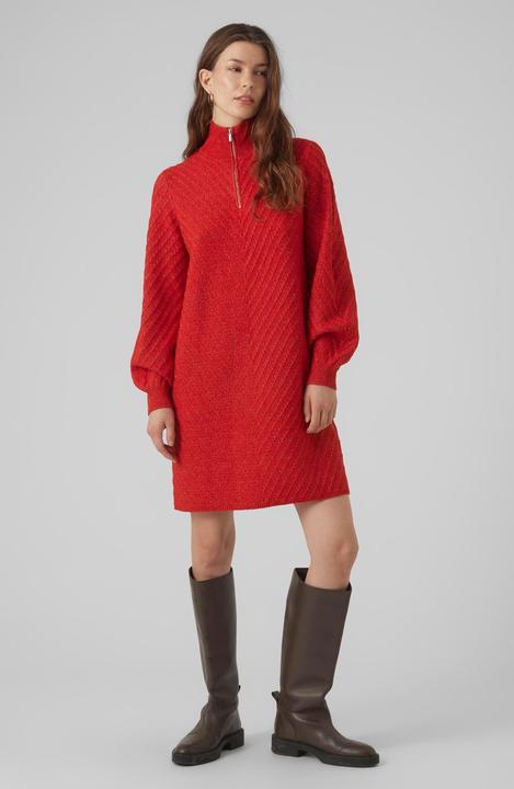 Image du produit Vero Moda VMANJASTINNA HIGHNECK ZIP DRESS GA EXC Robe en maille (XS)