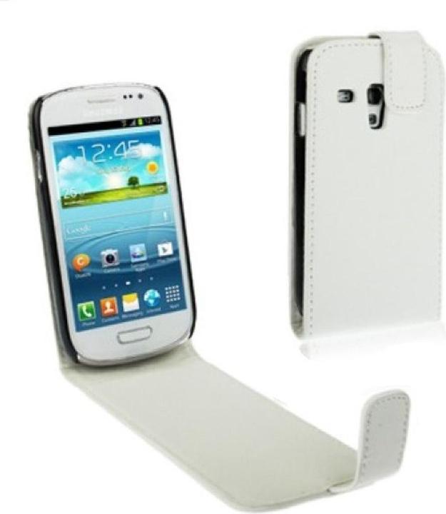 Produktbild König Design Schutzhülle Flip Tasche für Samsung Galaxy s3 mini i8190 / i8195 / i8200 Weiss (Samsung Galaxy S3 Mini)