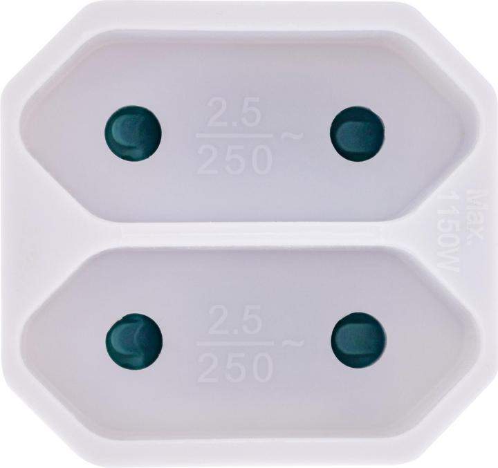 Actual product image InLine Socket outlet adapter, CEE7/17 to 2x Euro socket, with enhanced touch protection, white (CEE 7/4, 2 x)