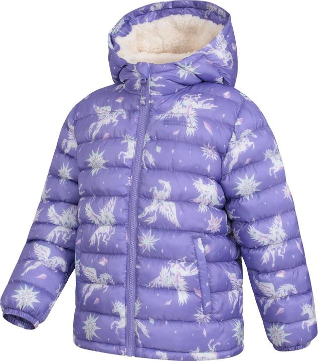 Actual product image Mountain Warehouse Childrens/Kids Seasons Unicorn Faux Fur Lined Padded Jacket (140)