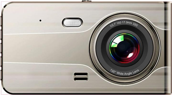 Actual product image Hurtel DVR979G Full HD G-sensor LCD car video recorder with reversing camera - beige (Built-in microphone, Built-in display, Night vision)
