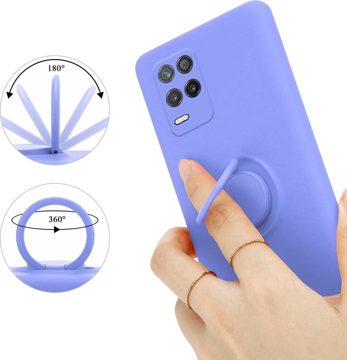 Produktbild Cadorabo TPU Liquid Ring Silicone Case Hülle für Realme 8 5G / V13 / Q3 / Q3i / Narzo 30 5G (Realme V13, Realme Narzo 30 5G, Realme Q3i 5G)