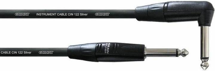 Produktbild Cordial Intro Cable 5 - SilverLine Instrumenten- und Gitarrenkabel CII PR mit Winkelklinke (9 m, 6.3mm Klinke (Jack))