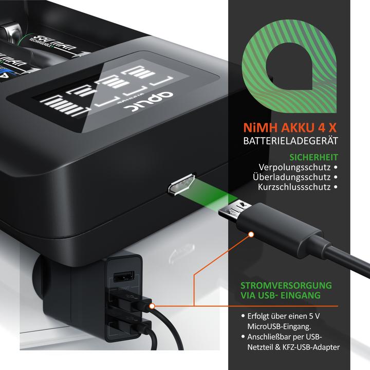 Image du produit Aplic Chargeur de batterie à 4 baies (Chargeurs sans batterie)