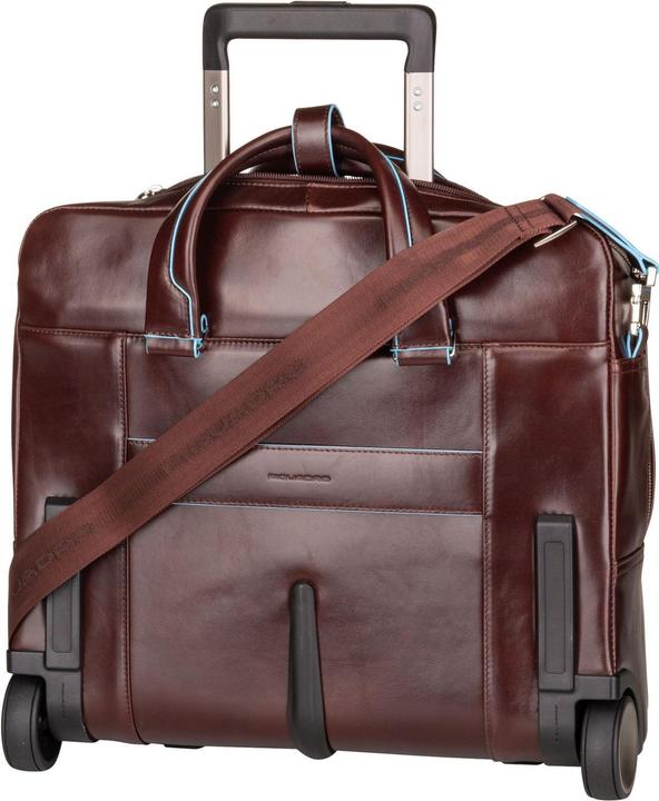 Actual product image Piquadro Pilot case Blue Square Wheeled Briefcase 4729 (20 l)