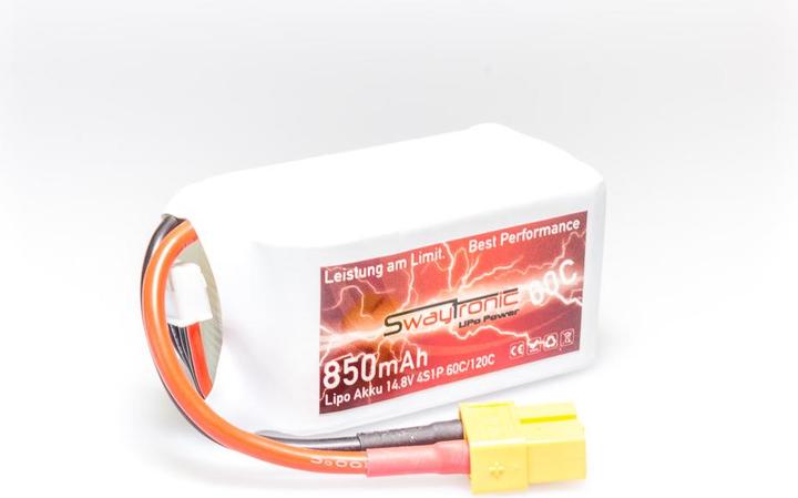 Image du produit Swaytronic Sway-FPV 4S 14.8V 850mAh 60C/120C XT60 (14.80 V, 850 mAh)
