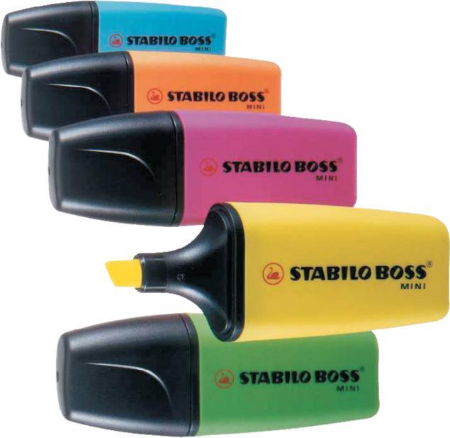 Actual product image STABILO BOSS MINI highlighter (Yellow, Pink, Blue, 5 mm, 3 x)