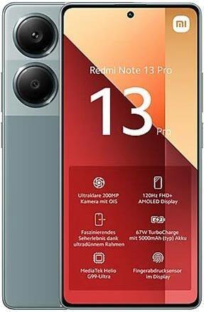 Immagine prodotto Xiaomi Redmi Note 13 Pro (256 GB, Forest Green, 6.67", Doppia SIM Ibrida, 200 Mpx, 4G)