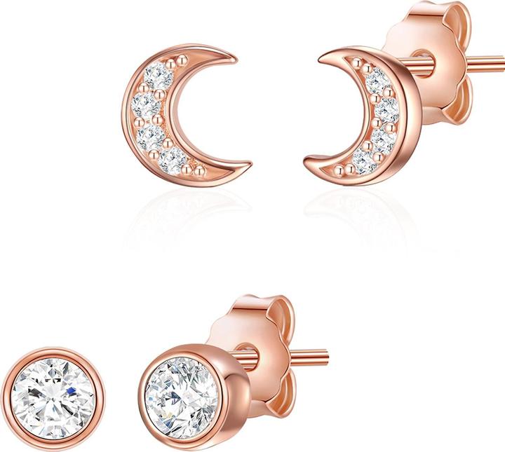 Glanzstücke München Damen Halbmond Sterling Silber Zirkonia roségold - 23816 (Sterling Silber)