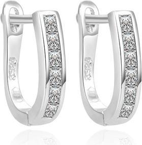 Beneto Modern silver earrings with zircons AGUC2389L (L)