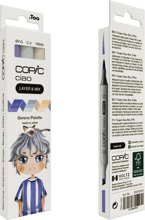 C-2 Cool Gray No. 2, YR-000 Silk, BV-13 Hydrangea Blue