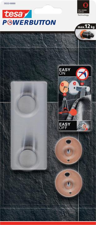 Produktbild tesa Powerbutton Doppelhaken Classic