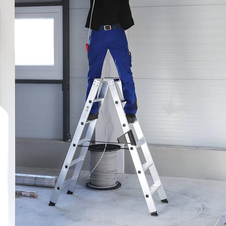 Produktbild Munk Stufen-Stehleiter beidseitig begehbar 2x14 Stufen (Stehleiter, 480 cm)