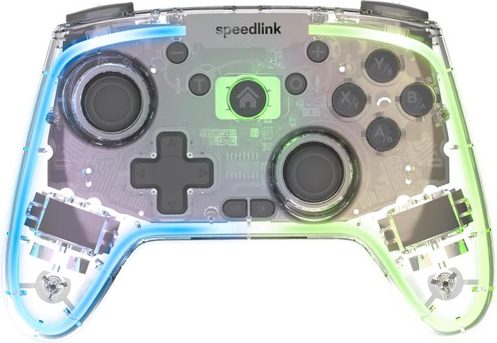 Speedlink RAIT NX RGB Gamepad - Wireless/Wired - for PC/Android/Switch OLED/Lite, clear transparent (PC, Android, Switch)