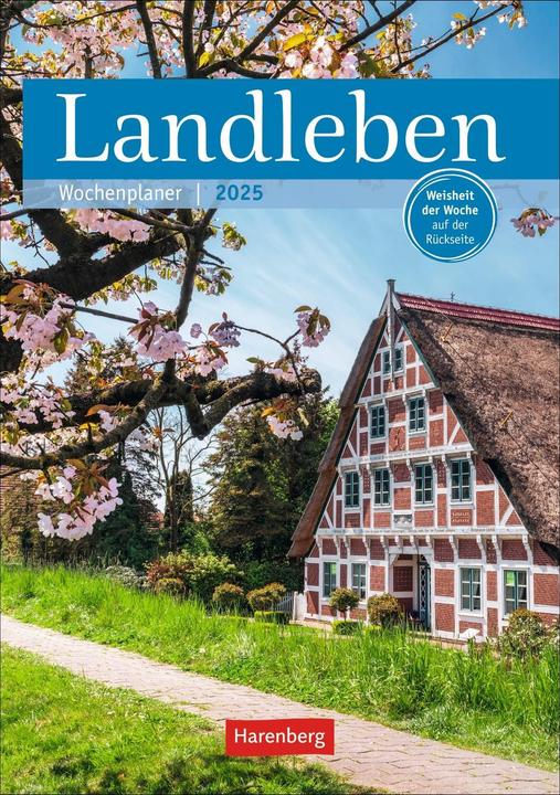Actual product image Harenberg Landleben weekly planner 2025 - 53 sheets with wisdom of the week on the back (German)