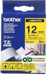 Actual product image Brother Tze-631 (1.20 cm, Yellow, Black)