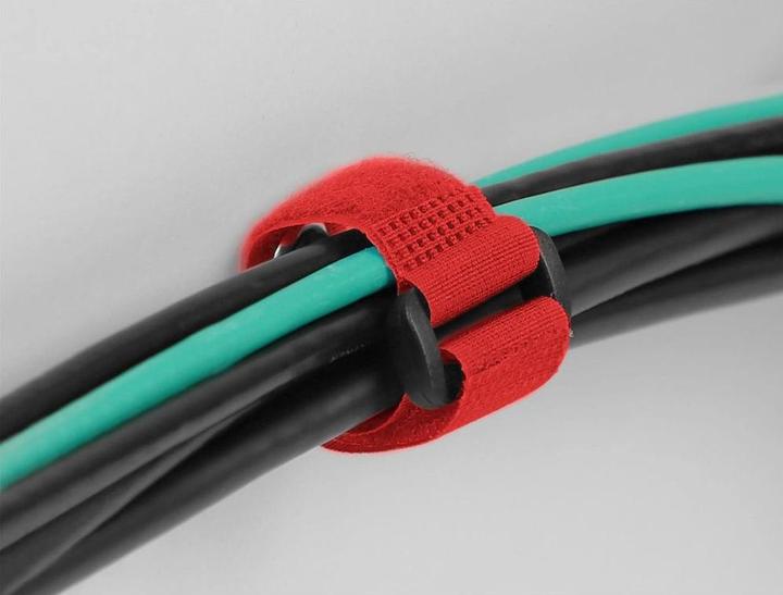 Produktbild Delock Klett-Kabelbinder mit Schlaufe und Befestigungsöse L 150 x B 20 mm rot 5 Stück (Klettkabelbinder, 150 mm, 5 Stk.)