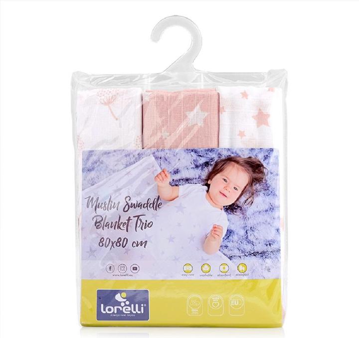 Actual product image Lorelli Swaddle Blanket Trio Cotton 80x80 (80 x 80 cm)