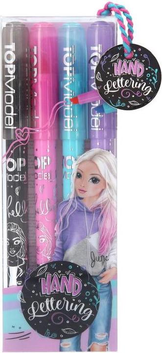 Depesche Handlettering Set Top Model (Schwarz, Violett, Pink, Türkis, 4 x)