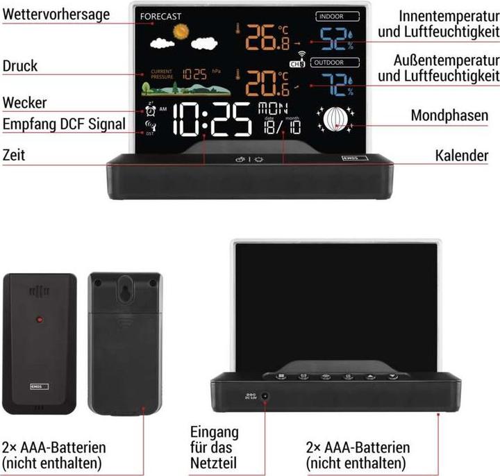 Actual product image Emos Drahtlose Wetterstation E8620