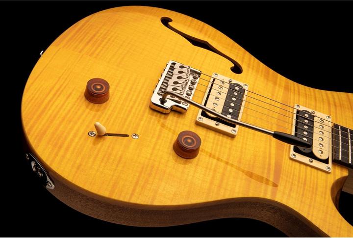 Image du produit PRS SE Custom 22 Semi-Hollow - Jaune Santana (Guitare électrique, Érable, Acajou, Palissandre)