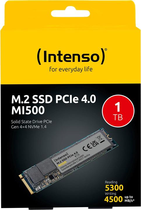Actual product image Intenso M.2 SSD MI500 1TB PCIe NVMe Gen 4x4 (1000 GB, M.2 2280)